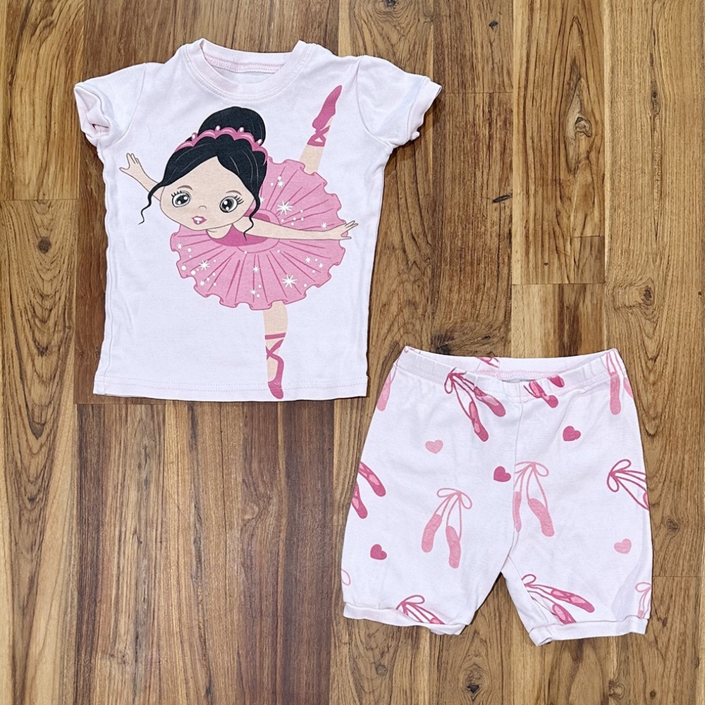 Elowel Girls Ballerina 2 Piece Pajama Set Size 3 Years